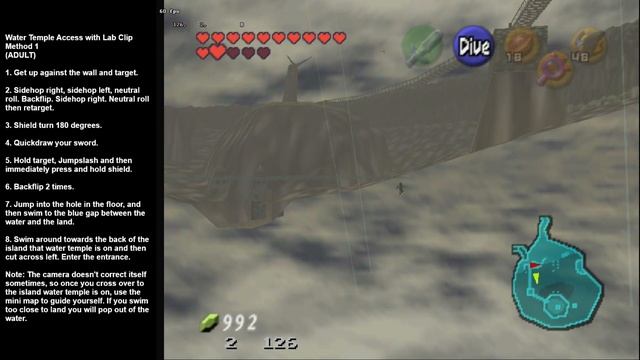 OOT: Water Temple via Lab Clip (Adult) (Zoomed Camera) (Method 1)