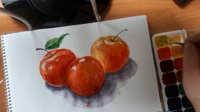 Обьединение"Акварелька" 2 этап занятия "Яблоки" смотреть онлайн