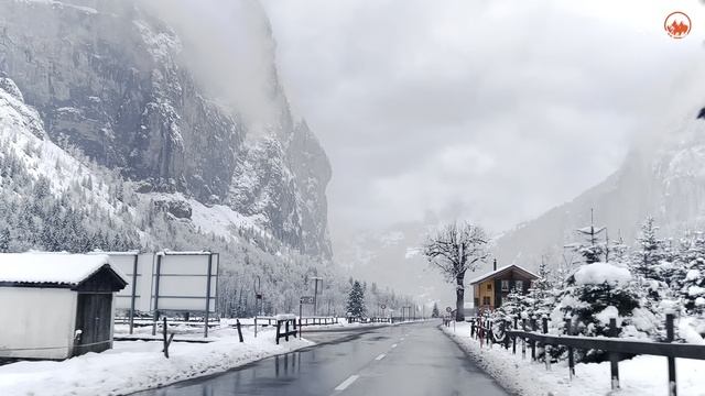 🇨🇭Поездка на автомобиле по Швейцарии _ Поездка по Швейцарской деревне Лаутербруннен и Штехельберг