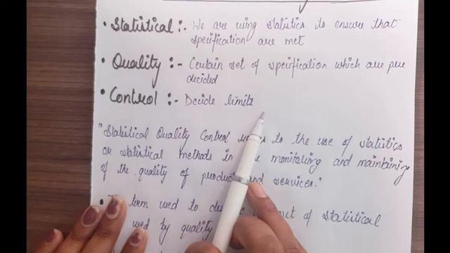 Statistical Quality control  Quality related approach  BBA and MBA