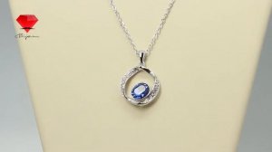 Bije.ru: Подвеска с покрытием из белого золота и синими кристаллами Swarovski Viviette (Вивьетта)
