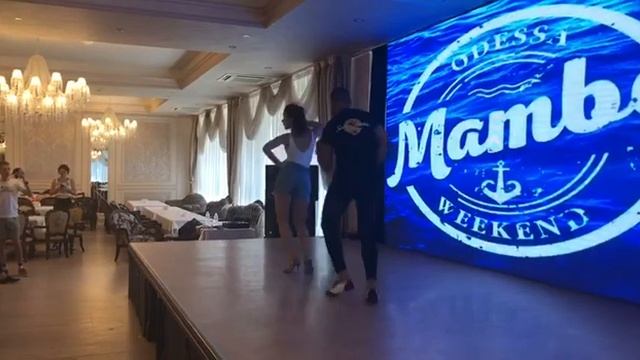 Salsa on2 footwork and partnework class from Talal Benlahsen with Marta Khanna