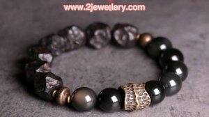 Men's Bracelet Ebony Mix and Match Obsidian Bead Bracelet