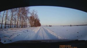 Покатушки по полям в одиночку на гранте по снежной колее от Нивы. Часть 2