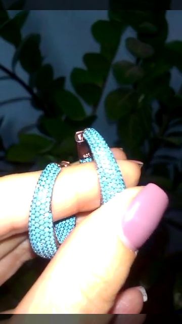 Серебряные серьги-кольца с бирюзой и позолотой.