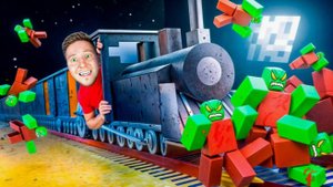 24 Часа в Мире ЗОМБИ на Поезде в Roblox