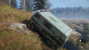 УАЗ 452 полицейская буханка пытается взять крутой подъём