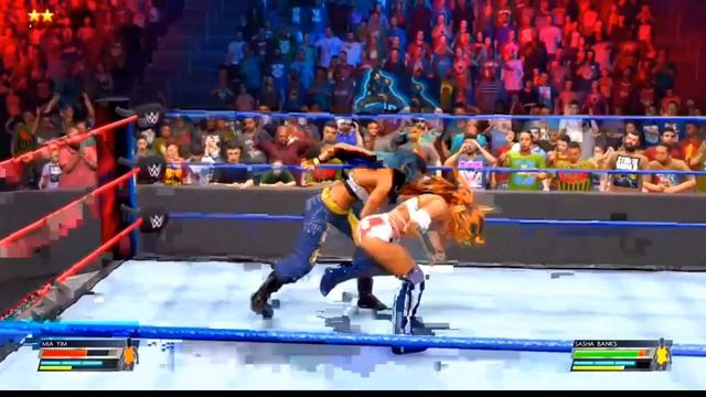 Sasha Banks vs Mia Yim RAW Women's Title Match WWE Draft Universe Mode смотреть онлайн