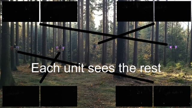 Fully autonomous UAV swarm in a forest without GPS or communication
