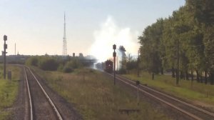 2ТЭ10У дымит на подъёме