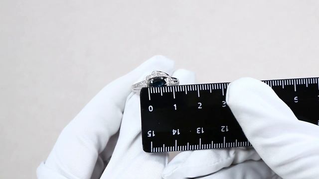 Кольцо из белого золота КЮЗ Del'ta с бриллиантом и сапфиром DБР210162 смотреть онлайн