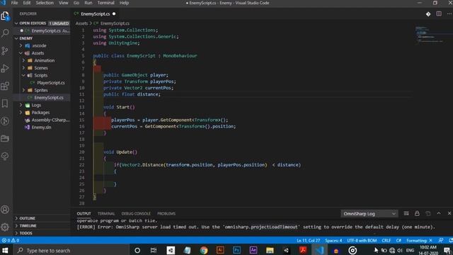Simple Enemy Follow AI in Unity | Chase the Player and Return to Idle state смотреть онлайн