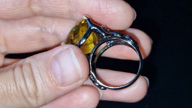 Серебряное кольцо с 28-каратным лимонным кварцем смотреть онлайн