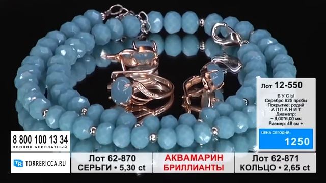 Коллекция с натуральными аквамаринами