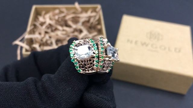 !Серьги 094010 из красного золота 585 пробы с празиолитами и фианитами смотреть онлайн