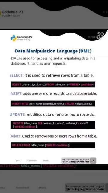 DBMS  Language Database Language #dbmstutorials #database