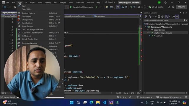 Git Pull Request Review Comments in Visual Studio 2022 | Review the code in Visual Studio 2022