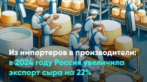 Из импортеров в производители: в 2024 году Россия увеличила экспорт сыра на 22%