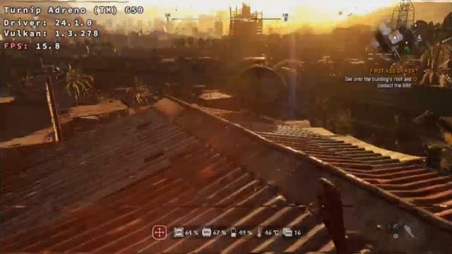 Winlator DYING LIGHT The Following| DYING LIGHT gameplay on android snapdragon 865+