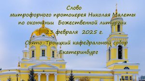 Слово митрофорного прот. Николая Малеты 23.02.2025