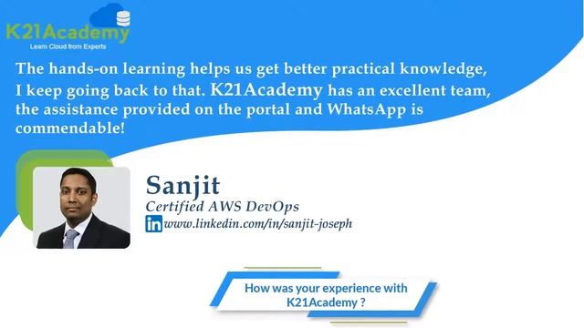 K21Academy Success Stories | Sanjit Certified AWS DevOps | K21Academy