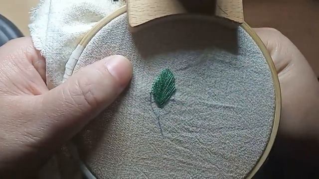 刺绣入门级教程，树叶/Embroidery tutorial,leaves  자수 刺繍 вышивк
