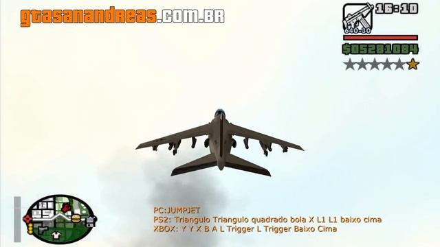 Código do avião de guerra Hydra do GTA San Andreas