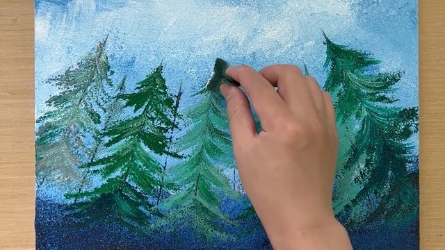 Антистресс - рисуем деревья акриловыми красками необычным простым способом смотреть онлайн