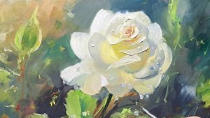 Роза.Живопись маслом
