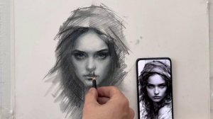 портрет углем