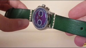 Mysterious Code Vintage Purple & Blue Chronograph Watch Review - Patek Homage - VK64 MecaQuartz