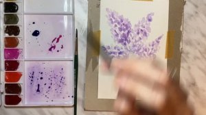How to Paint Watercolour Lilacs in Glass Vase - Loose Watercolour Lilacs