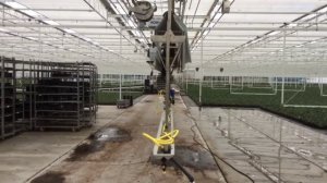 Spraying robot in Helleborus greenhouse