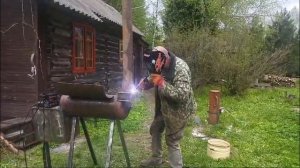 Струнинский смокер из газового баллона.