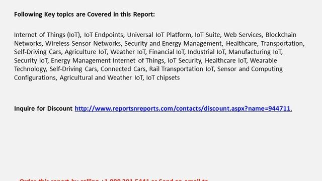 Internet of Thing IoT Market 2017 by Global Industry Analysis and Forecasts 2023
