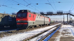 2ЭС6 - 1372 резервом проследует станцию Поварово-2 (БМО).