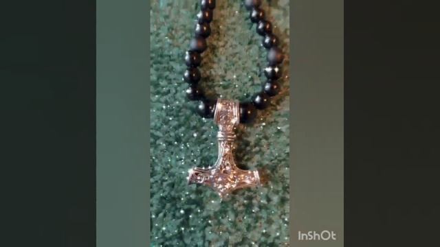 Создание мужского чокера  Викинг агат оникс стеклянные бусы