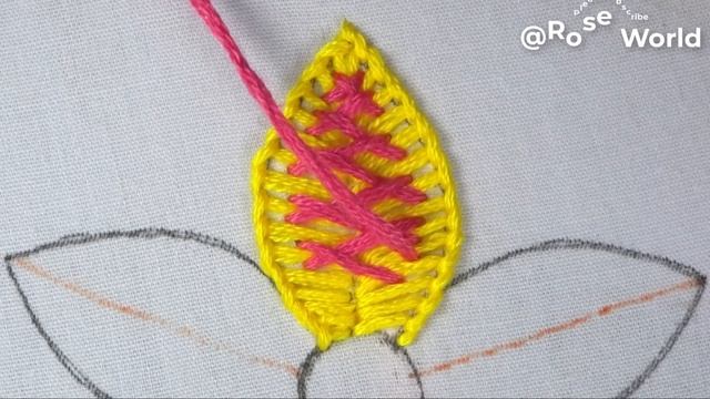 Hand Embroidery easy button hole stitch twist elegant colorful flower design needle work