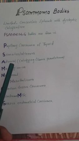 Psammoma Bodies Definition ll Psammoma bodies pnemonic ll PSAMMOMas pneumonic