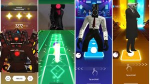 Speaker man vs Camerawoman vs Big SpeakerMan vs Cameraman Tiles Hop EDM Rush