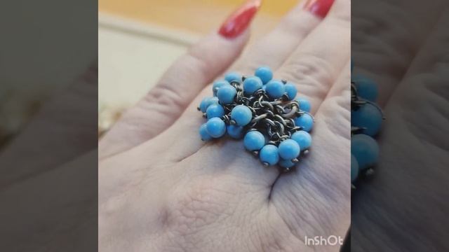 Кольцо с бирюзой. Серебро 925. 3500
