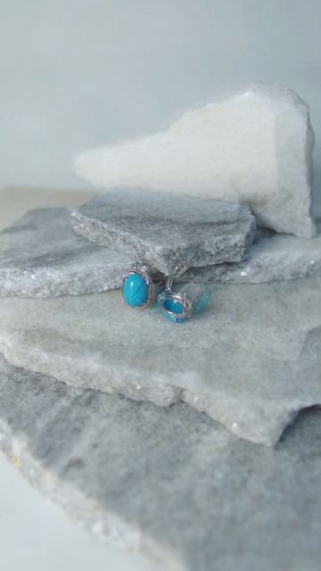 Серьги из серебра с натуральной бирюзой #krasnoe #украшенияизсеребра #серебро925
