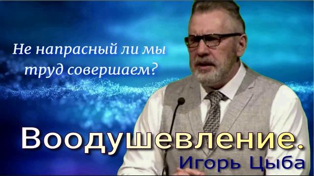 Воодушевление. Не напрасный ли мы труд совершаем. Игорь Цыба.