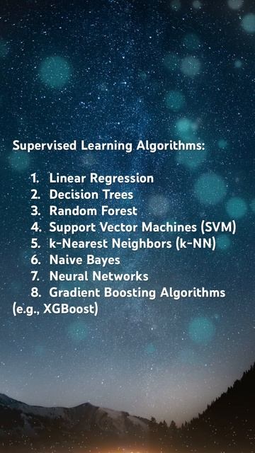 2. List of ML Algorithms | Data science for beginners #MLShorts #AIInsights #LearnMLNow #ytshorts
