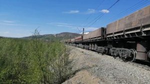 ВЛ15-019,с грузовым поездом, следует по перегону АНОФ-3 - Вудъявр,8. 06.2022г.