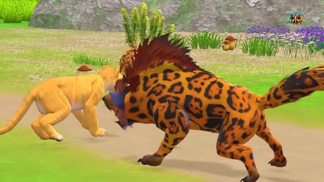 Giant Lion Fight Tiger Wolf Vs Mammoth Vs Hyenas Attack Lion Cub Elephant Saved By Woolly Mammoth