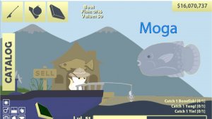 ловим рыбу луну в игре кот идет рыбачить