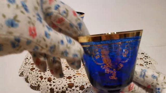 #5 Кобальтовое стекло# Винтажные  шикарные фужеры#мои находки Секонд Хенд