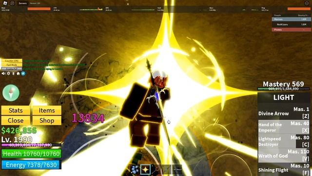 [Superhuman + Light V2 + Kabucha] Blox Fruit Light combo