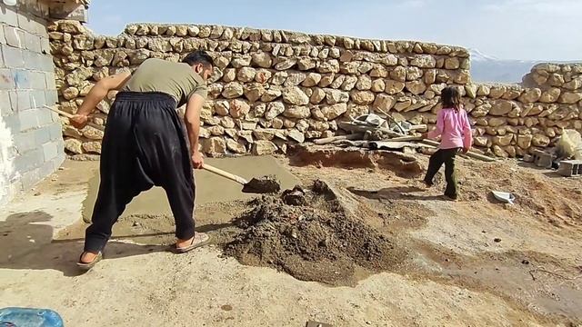 Everyday Nomadic Life: Master Salman and Daughter Janan Building a Home in Winter Nature